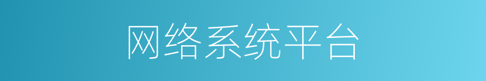 网络系统平台的同义词