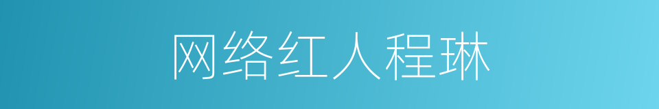 网络红人程琳的同义词