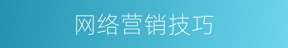 网络营销技巧的同义词