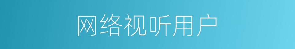 网络视听用户的同义词