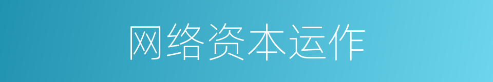 网络资本运作的同义词