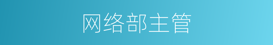 网络部主管的同义词