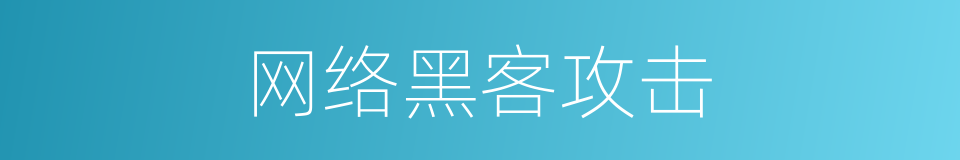 网络黑客攻击的同义词