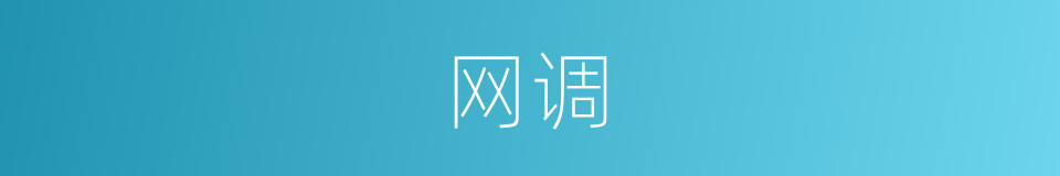 网调的意思