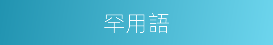 罕用語的意思