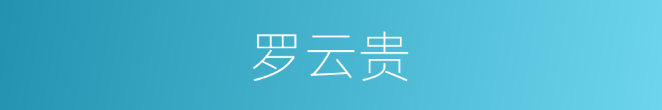 罗云贵的同义词