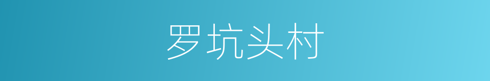 罗坑头村的同义词