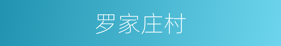 罗家庄村的同义词