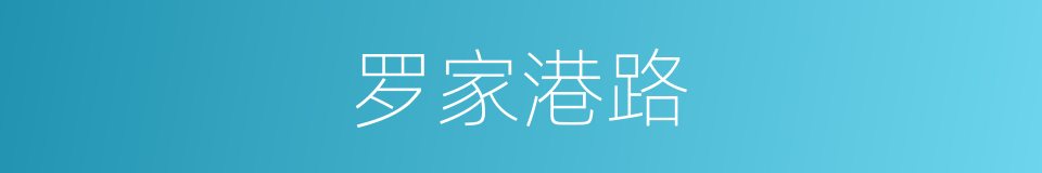 罗家港路的同义词