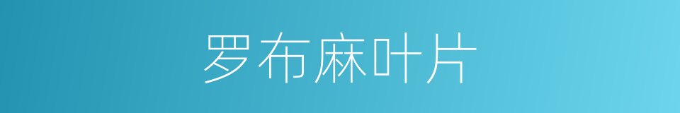 罗布麻叶片的同义词