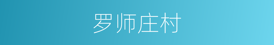 罗师庄村的同义词