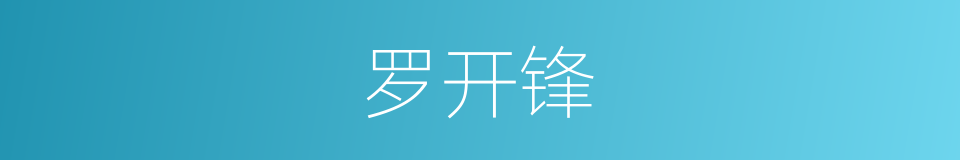 罗开锋的同义词