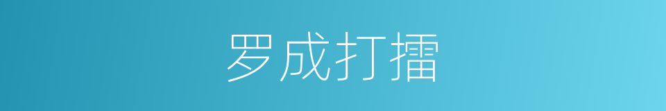 罗成打擂的同义词