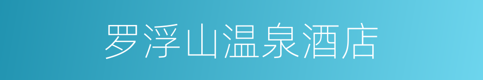 罗浮山温泉酒店的同义词