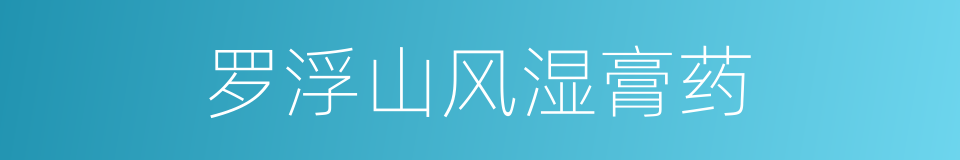 罗浮山风湿膏药的同义词