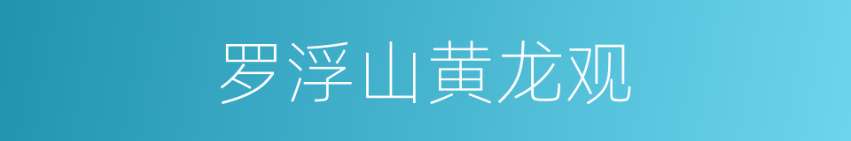 罗浮山黄龙观的同义词