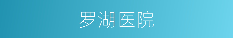 罗湖医院的同义词