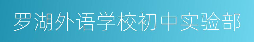 罗湖外语学校初中实验部的同义词