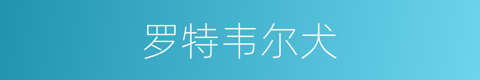 罗特韦尔犬的同义词