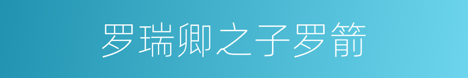 罗瑞卿之子罗箭的同义词