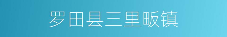 罗田县三里畈镇的同义词