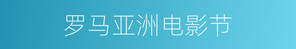 罗马亚洲电影节的同义词