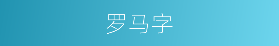 罗马字的意思