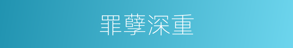 罪孽深重的意思