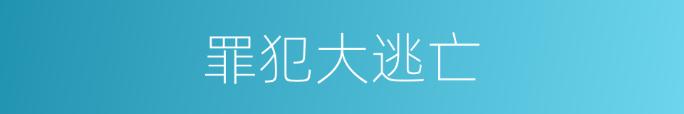 罪犯大逃亡的同义词