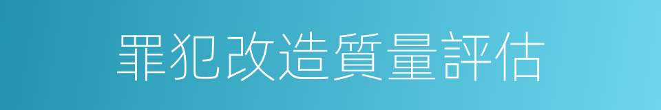罪犯改造質量評估的同義詞