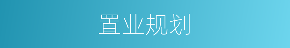 置业规划的同义词