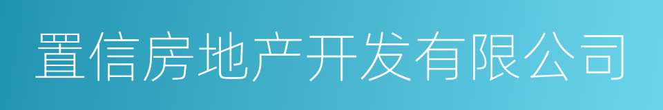 置信房地产开发有限公司的同义词