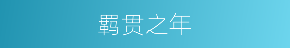 羁贯之年的同义词