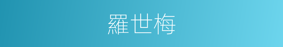 羅世梅的同義詞