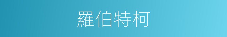 羅伯特柯的同義詞