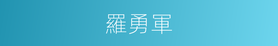 羅勇軍的同義詞