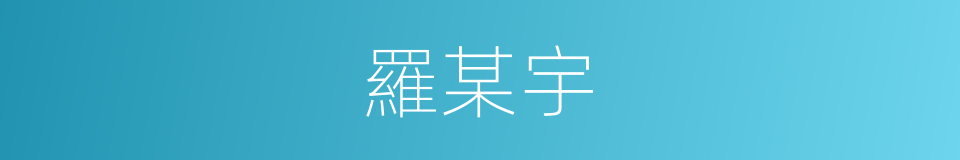 羅某宇的同義詞
