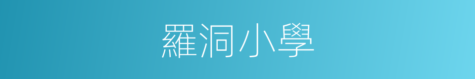 羅洞小學的同義詞