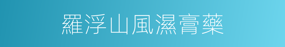 羅浮山風濕膏藥的同義詞