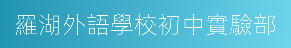 羅湖外語學校初中實驗部的同義詞