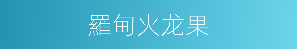 羅甸火龙果的同義詞