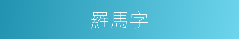 羅馬字的意思