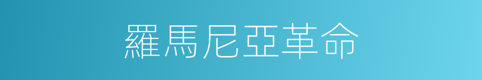 羅馬尼亞革命的同義詞