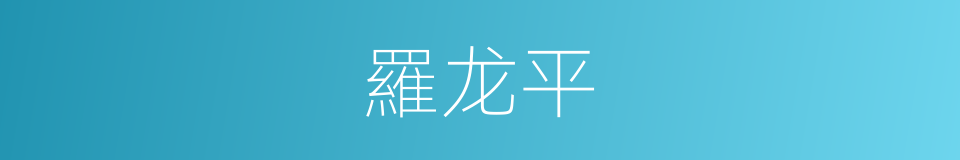 羅龙平的同義詞