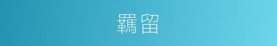 羈留的意思