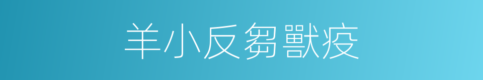羊小反芻獸疫的同義詞