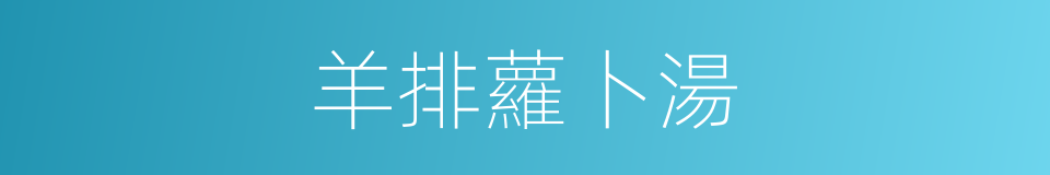 羊排蘿卜湯的同義詞