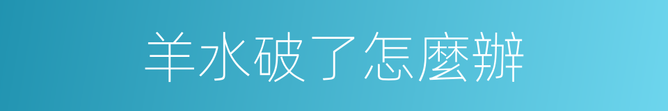 羊水破了怎麼辦的同義詞