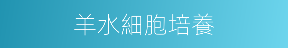 羊水細胞培養的同義詞