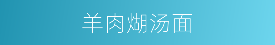 羊肉煳汤面的同义词